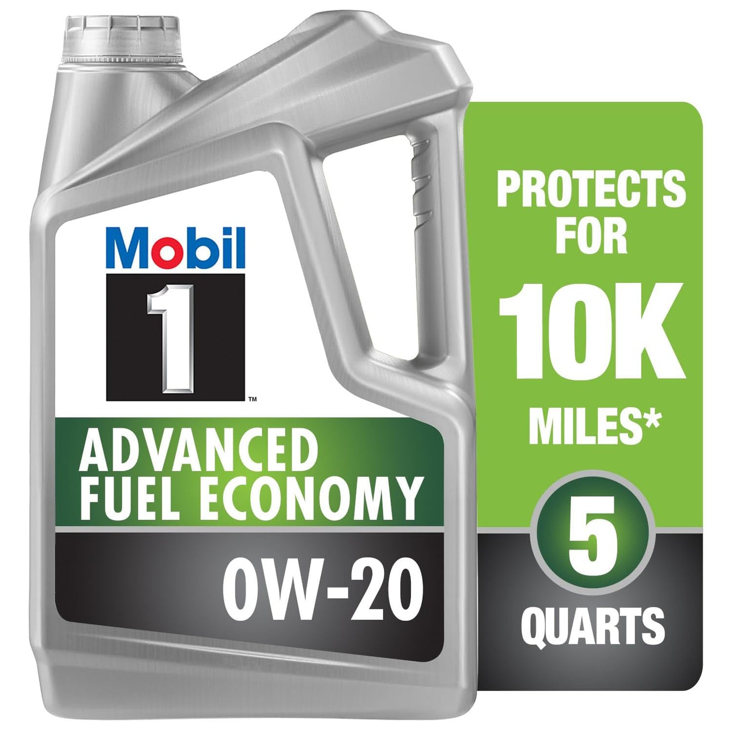 Mobil 1 Advanced Fuel Economy Full Synthetic Motor Oil 0W-20, 5 Quart