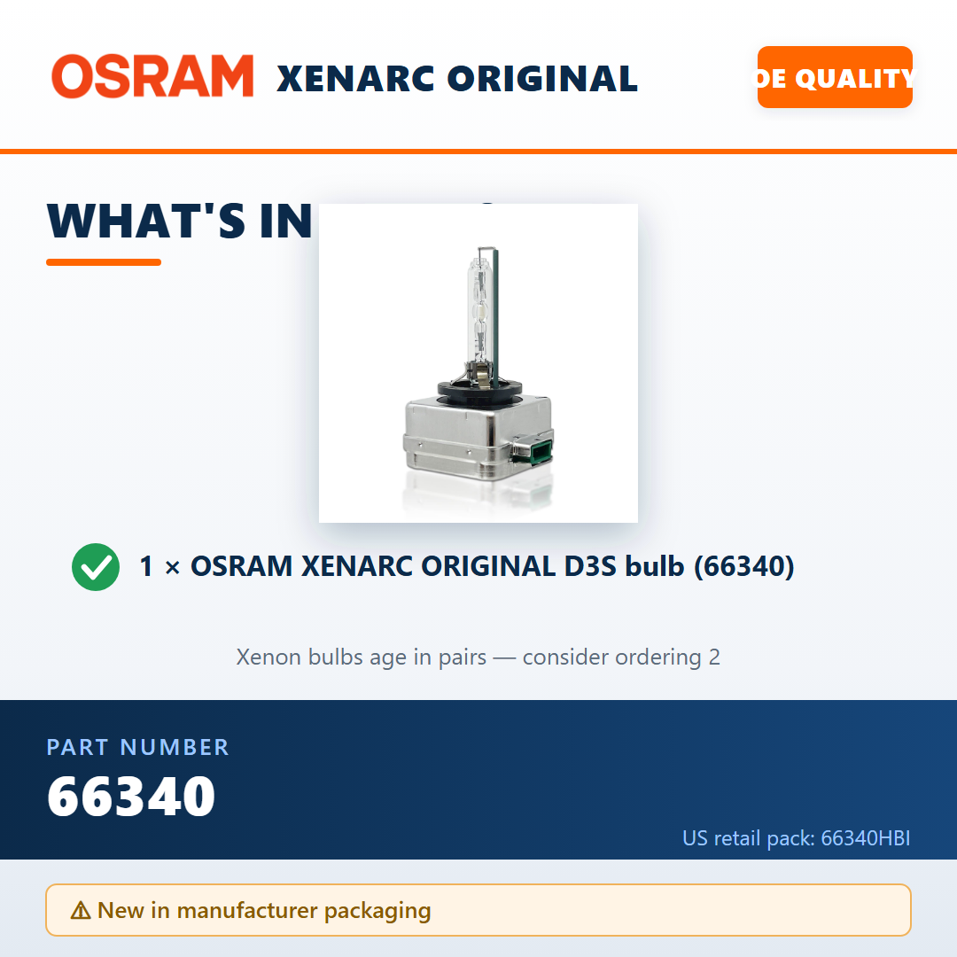 OSRAM 66340 D3S — package contents infographic