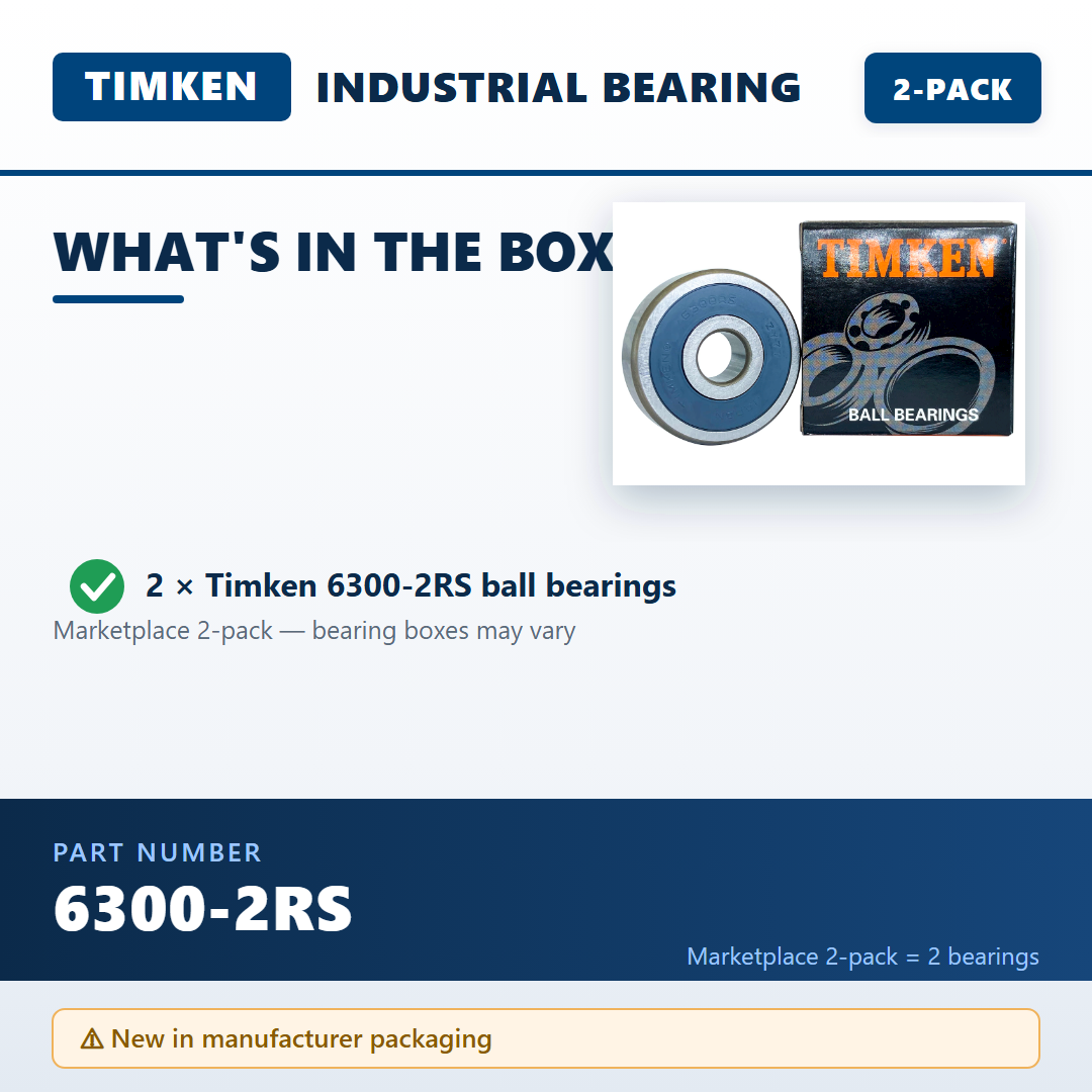 TIMKEN 6300-2RS — package contents infographic