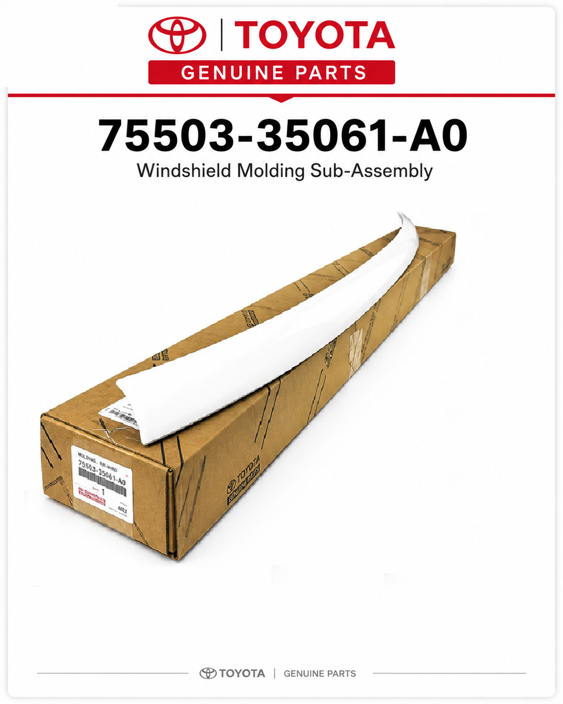 TOYOTA 75503-35061-A0  Genuine Windshield Molding Sub-Assembly