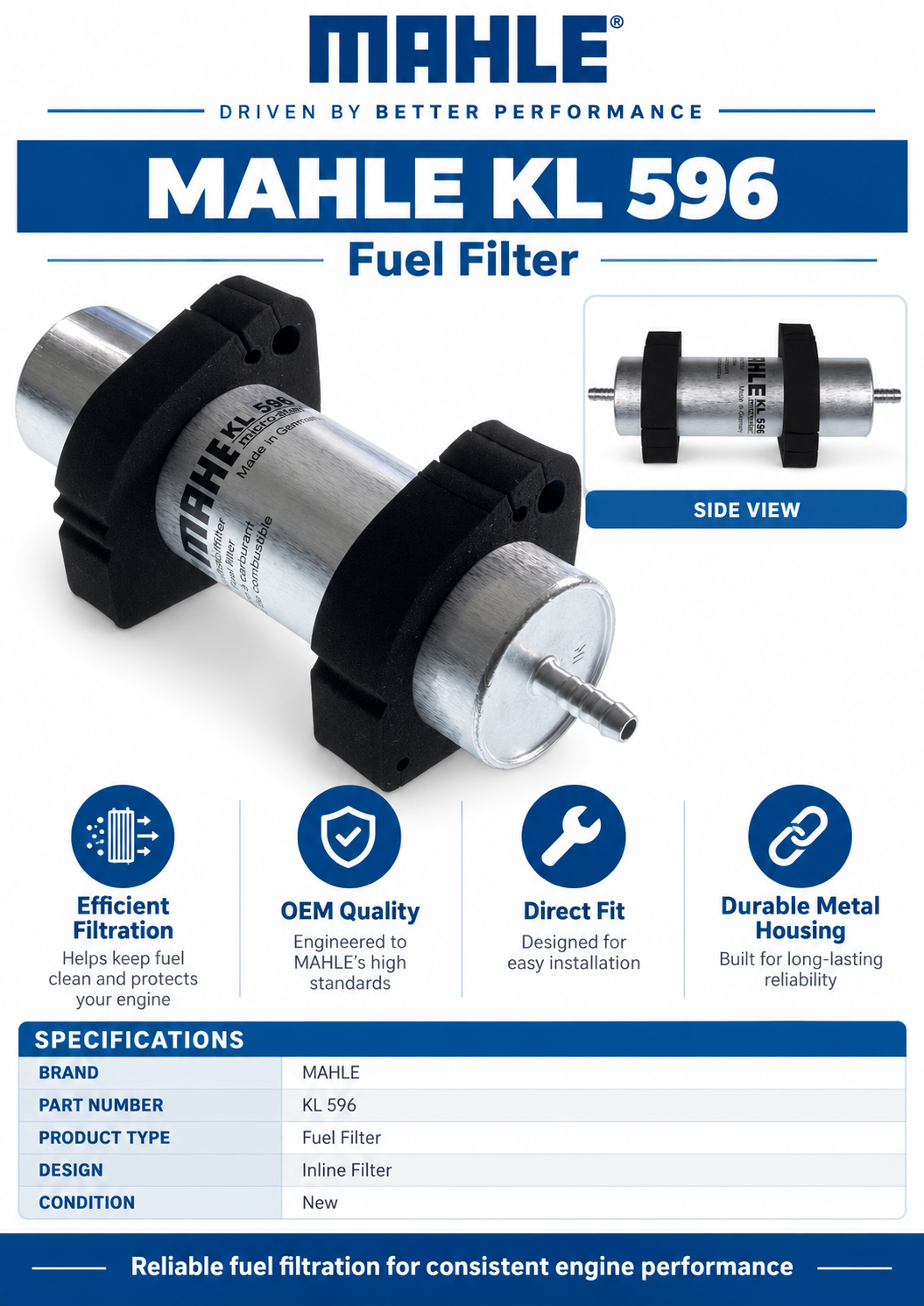 MAHLE KL 596 Fuel Filter