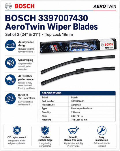Bosch 3397007430 AeroTwin Wiper Blades