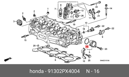 Honda 91302-PX4-004 O-Ring (46.8X2.2); 91302PX4004 Made by Honda