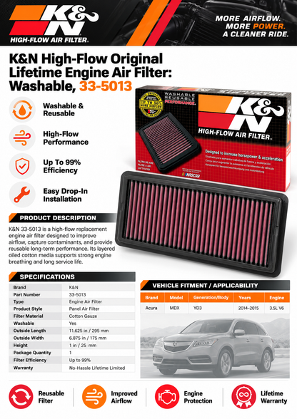 K&N 33-5013 High-Flow Air Filter