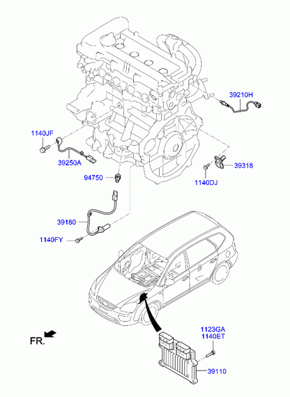 Hyundai Genuine  39180-2B000 Crankshaft Position Sensor