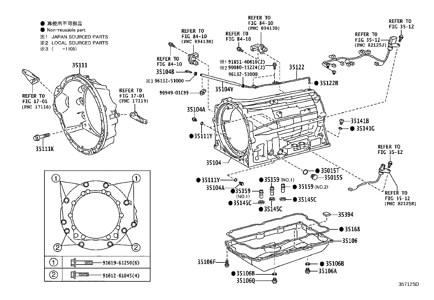 TOYOTA 35168-34020  Genuine  Transmission Gasket