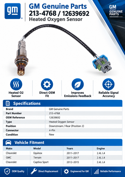 GM 213-4768 (12639692)  Genuine Heated Oxygen Sensor