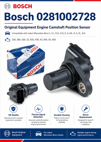 Bosch 0281002728  Genuine  Engine Camshaft Position Sensor