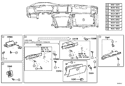Toyota 55506-35020-B0 Genuine Glove Box Lock Sub-Assembly