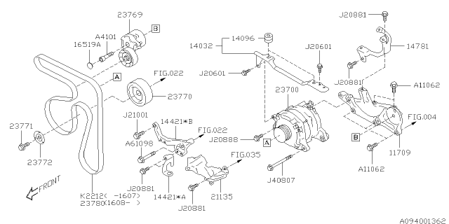 Subaru 23770AA070  Genuine  Drive Belt Idler Pulley