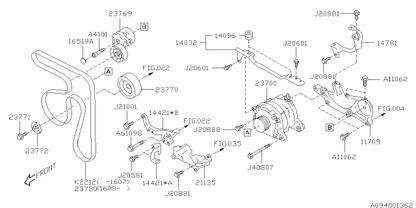 Subaru 23770AA070  Genuine  Drive Belt Idler Pulley