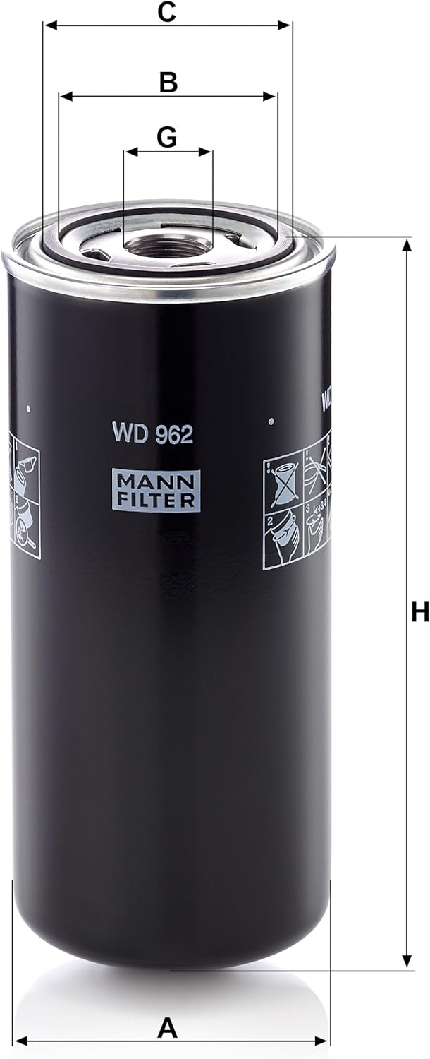 Mann Filter WD962 Spin-On Hydraulic Filter