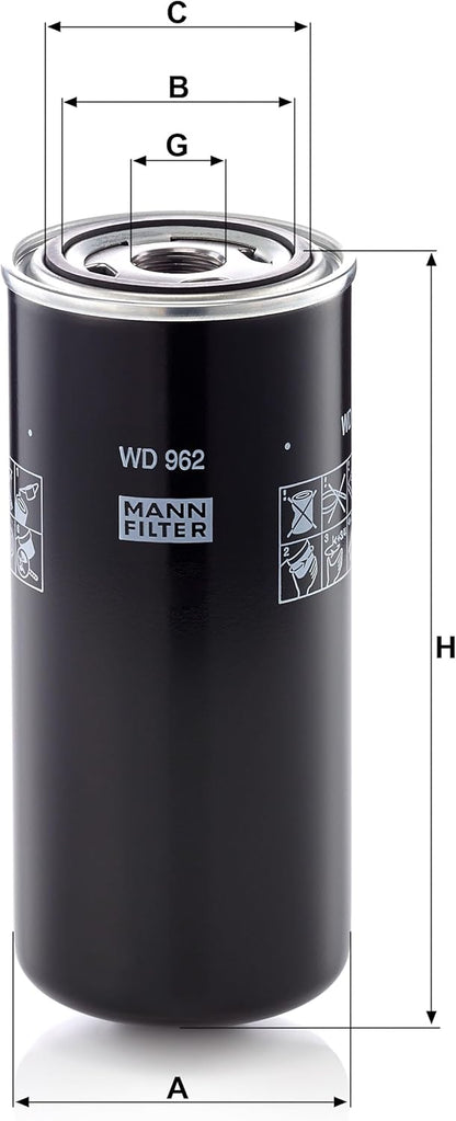 Mann Filter WD962 Spin-On Hydraulic Filter
