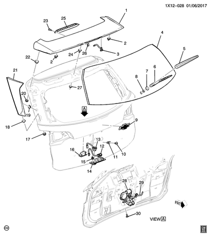GM  22894224 Rear Window Wiper Arm