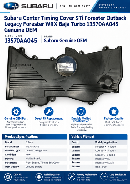 Subaru 13570AA045 Genuine Center Timing Cover
