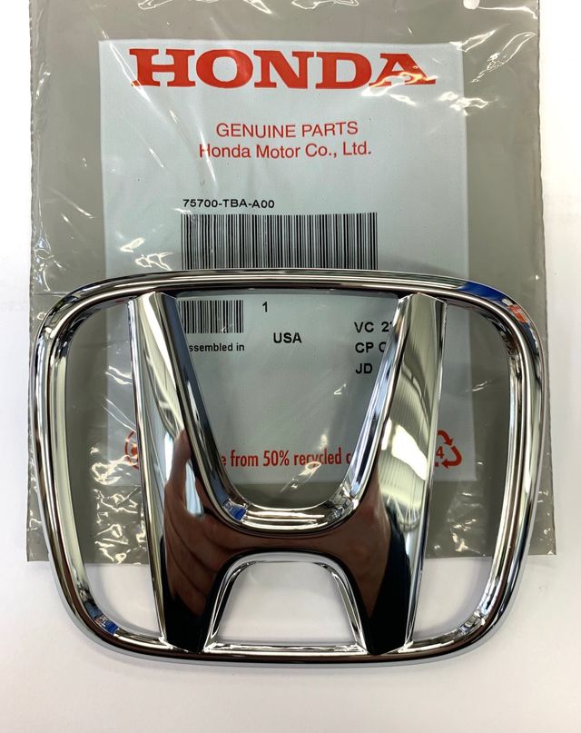 Honda Genuine Emblem For car | Genuine Honda 75700-TBA-A00 Front Grille Chrome Emblem for 16-21 Civic