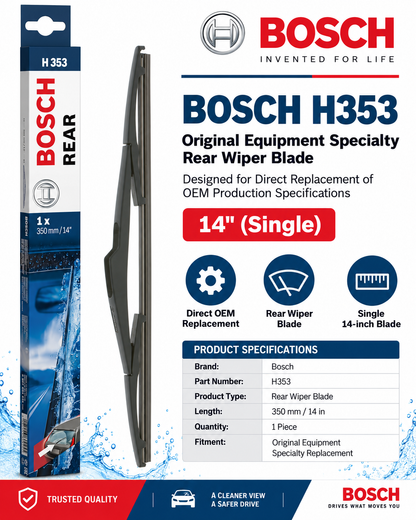 BOSCH H353 Original Equipment Specialty Rear Wiper Blade — 14" (Single)