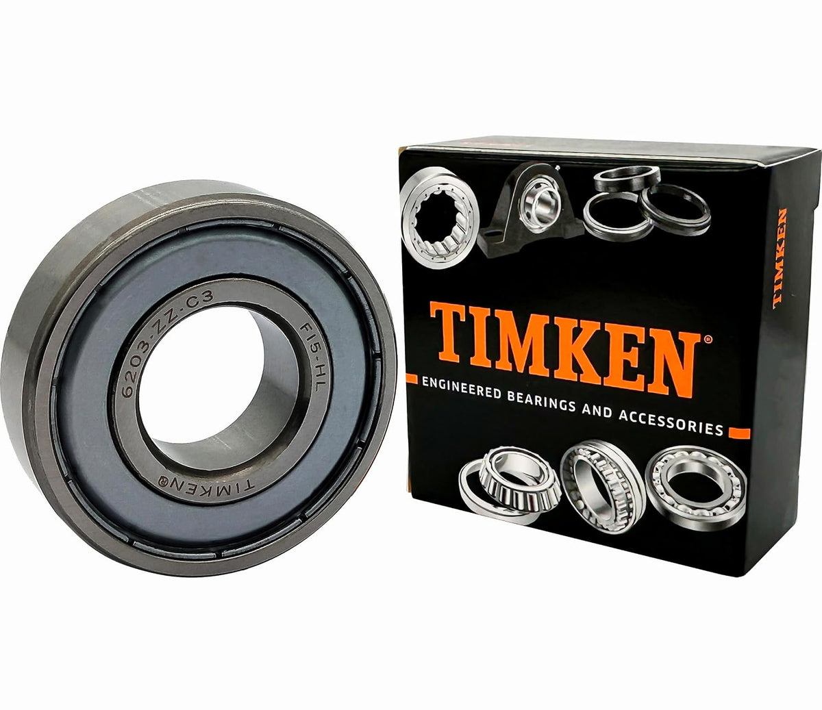 2PACK TIMKEN 6203-2ZC3 / 6203-2Z Double Metal Seal Bearings&nbsp;— 17x40x12mm
