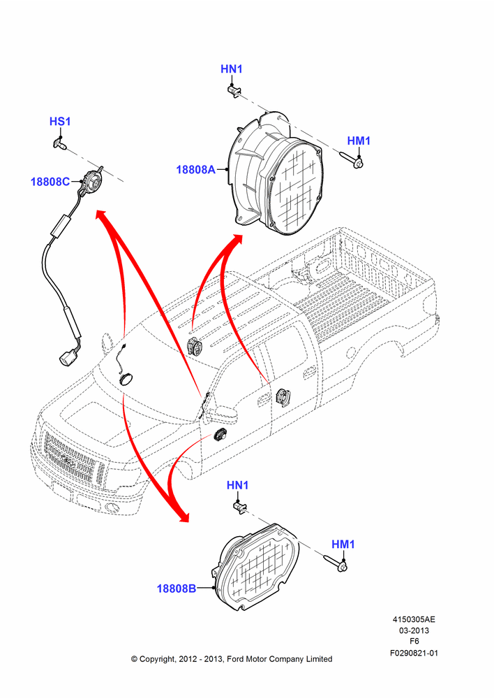Ford 2012-2014 F-150 OEM Stereo Audio Front LH or RH Door Speaker Assembly CL3Z-18808-E