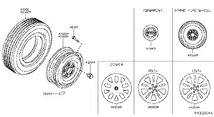 Nissan 40315-4BA0B Genuine Wheel Cover Hubcap