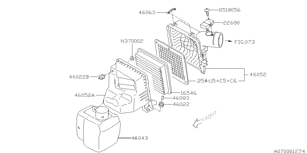 Subaru 16546AA12A  Genuine  Engine Element Air Filter