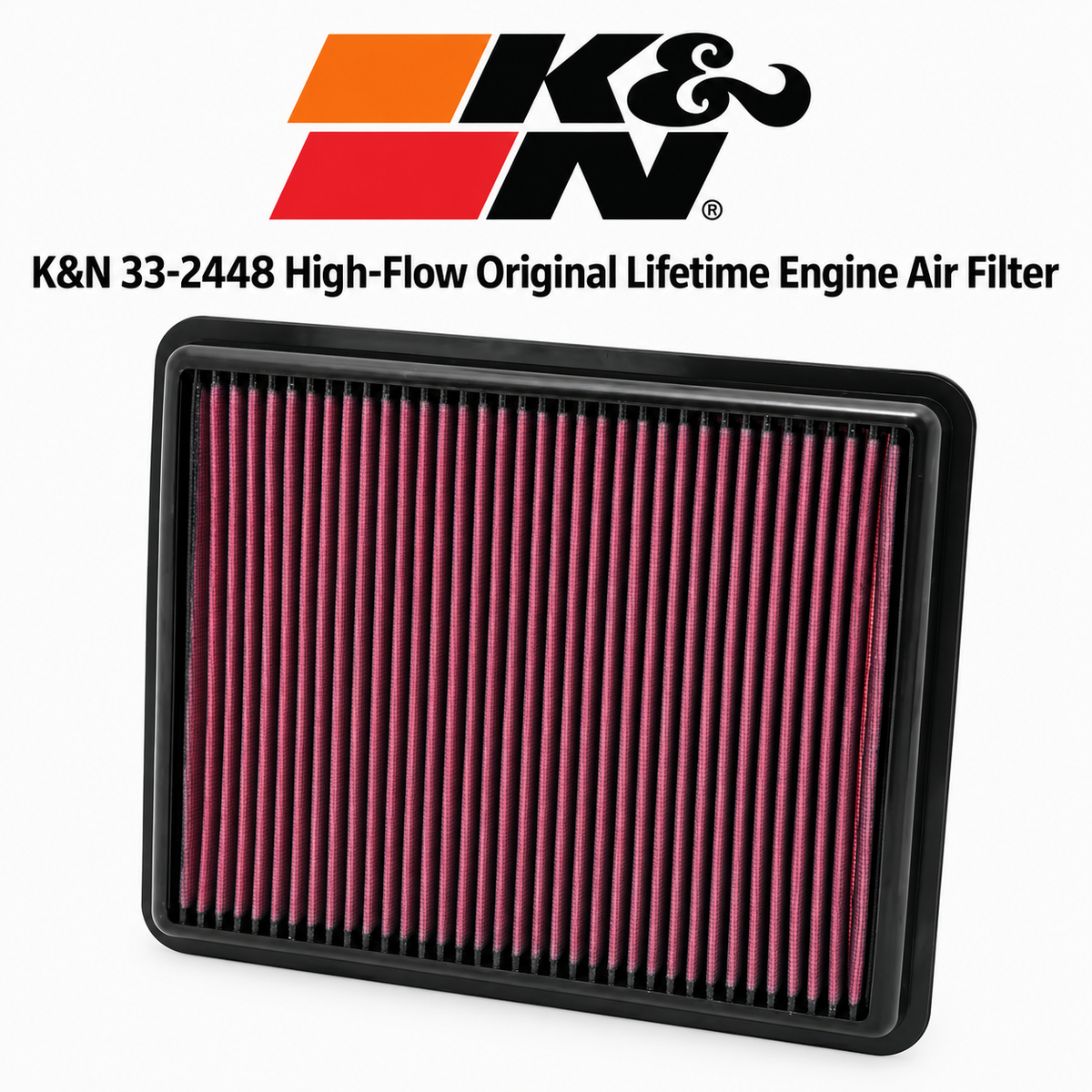  K&N 33-2448 High-Flow Original Lifetime Engine Air Filter