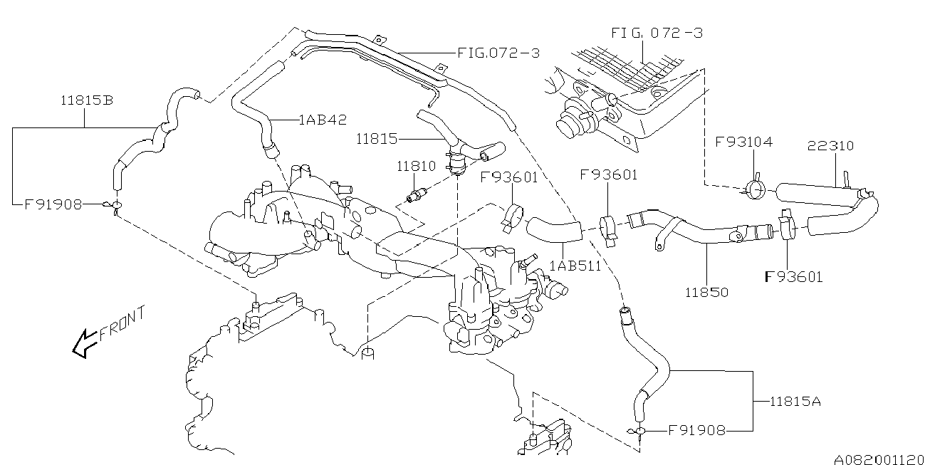 Subaru 11815AB213 Genuine PCV Hose Assembly