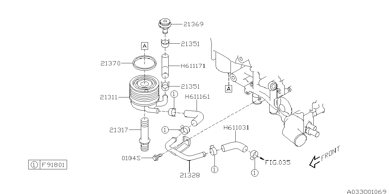 Genuine Subaru Engine Oil Cooler Hose - 807611031