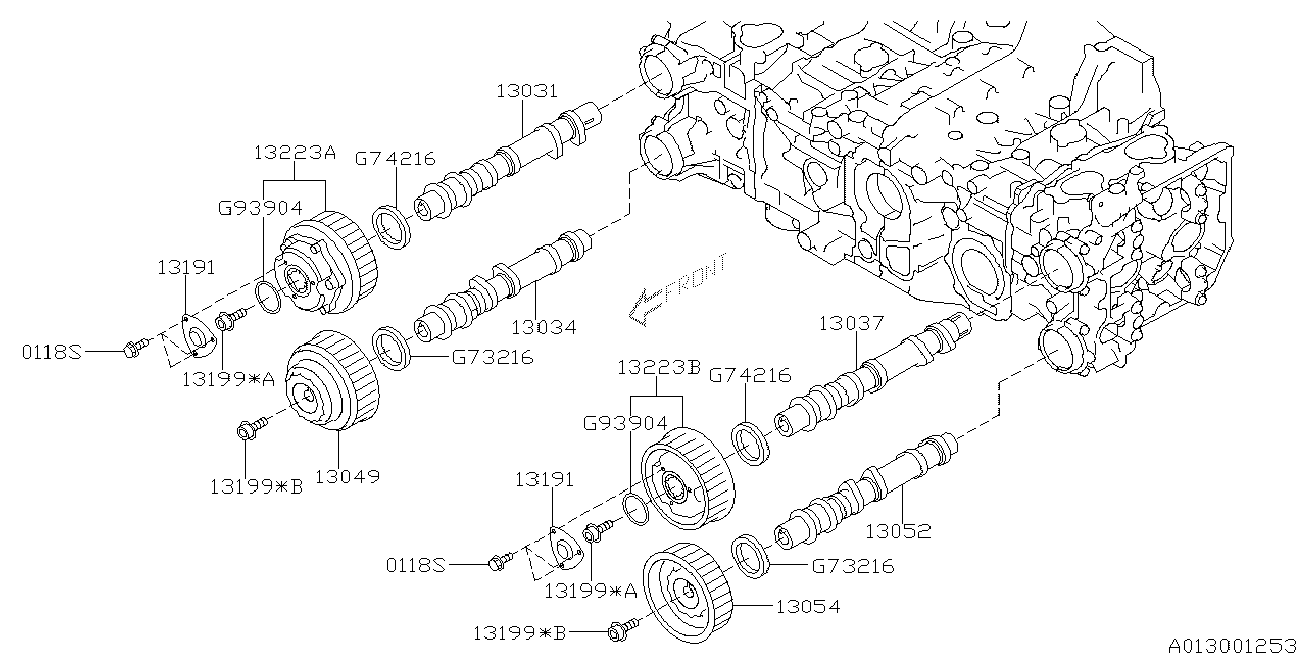 Subaru 13049AA041  Genuine   Exhaust Cam Gear Sprocket
