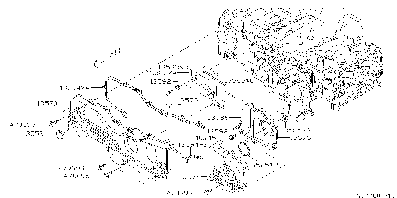Subaru 13575AA112   Genuine  Timing Belt Cover