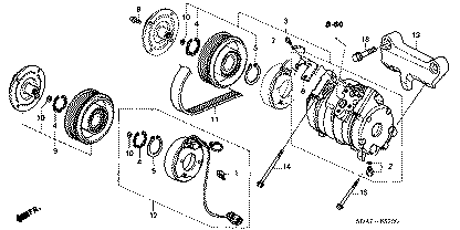 Honda Genuine 38920-RAA-A03 A/C Compressor Belt