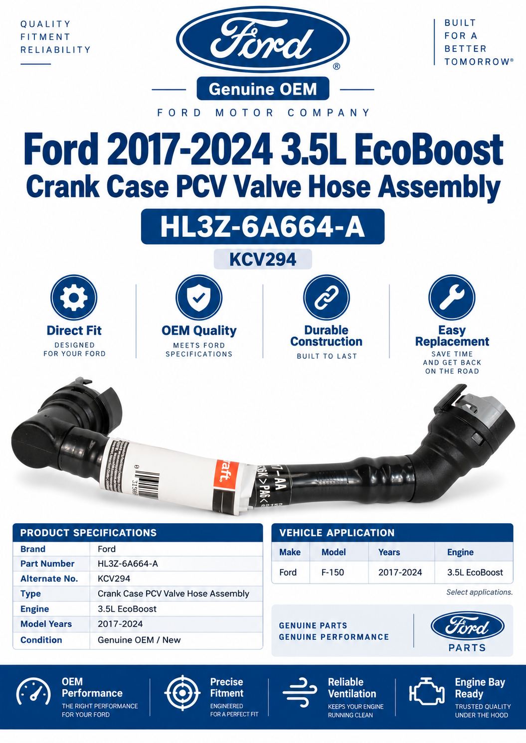Ford HL3Z-6A664-A (Motorcraft KCV-294) PCV Valve