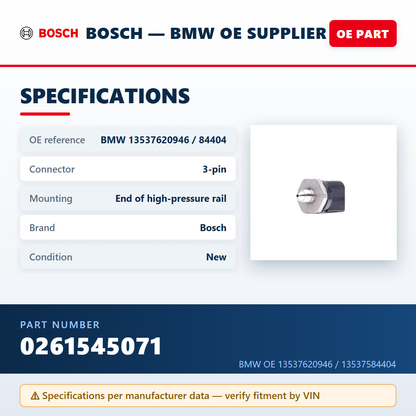 Bosch 0261545071 — specifications infographic