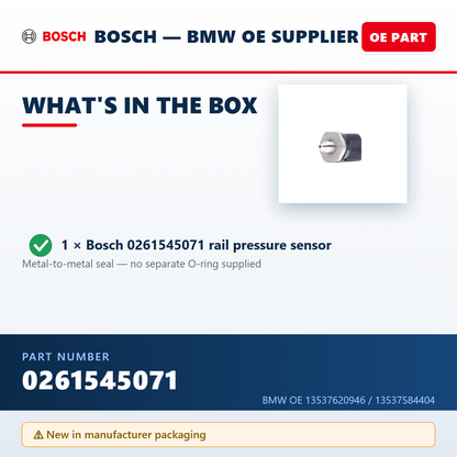 Bosch 0261545071 — package contents infographic