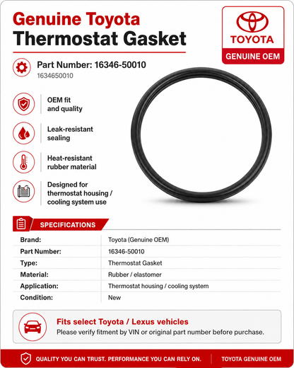 Toyota 16346-50010 Thermostat Gasket