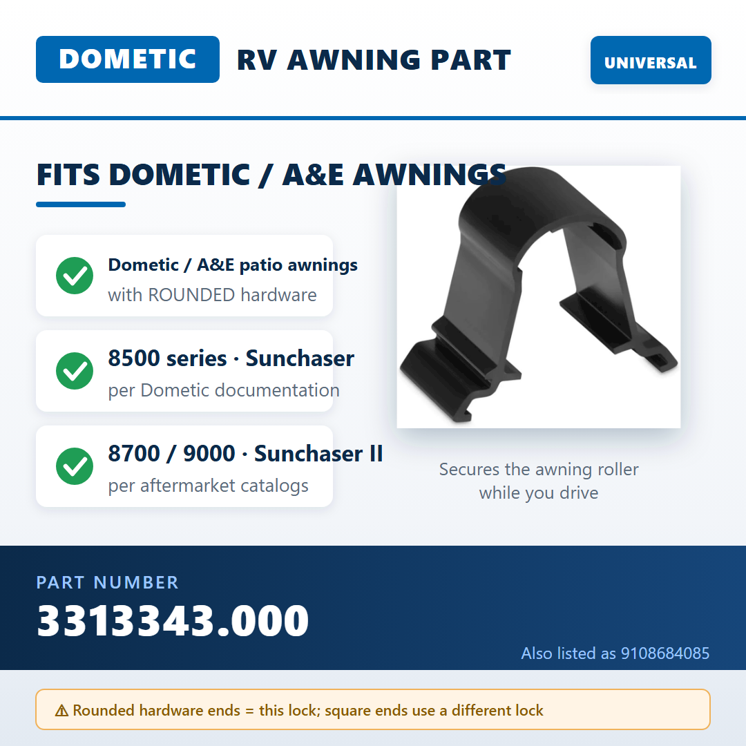 Dometic 3313343.000 — fitment guide infographic