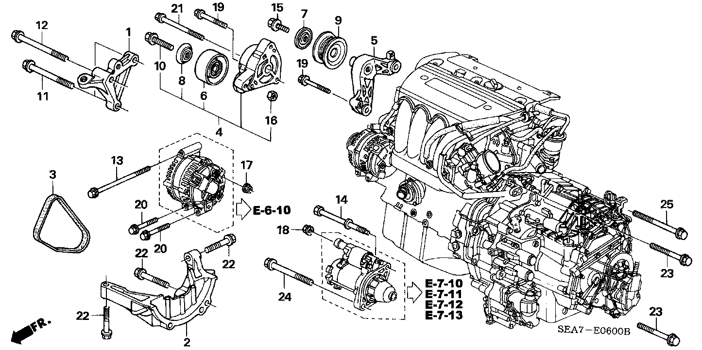 Honda Genuine  31190-RRA-A00 Idler Pulley
