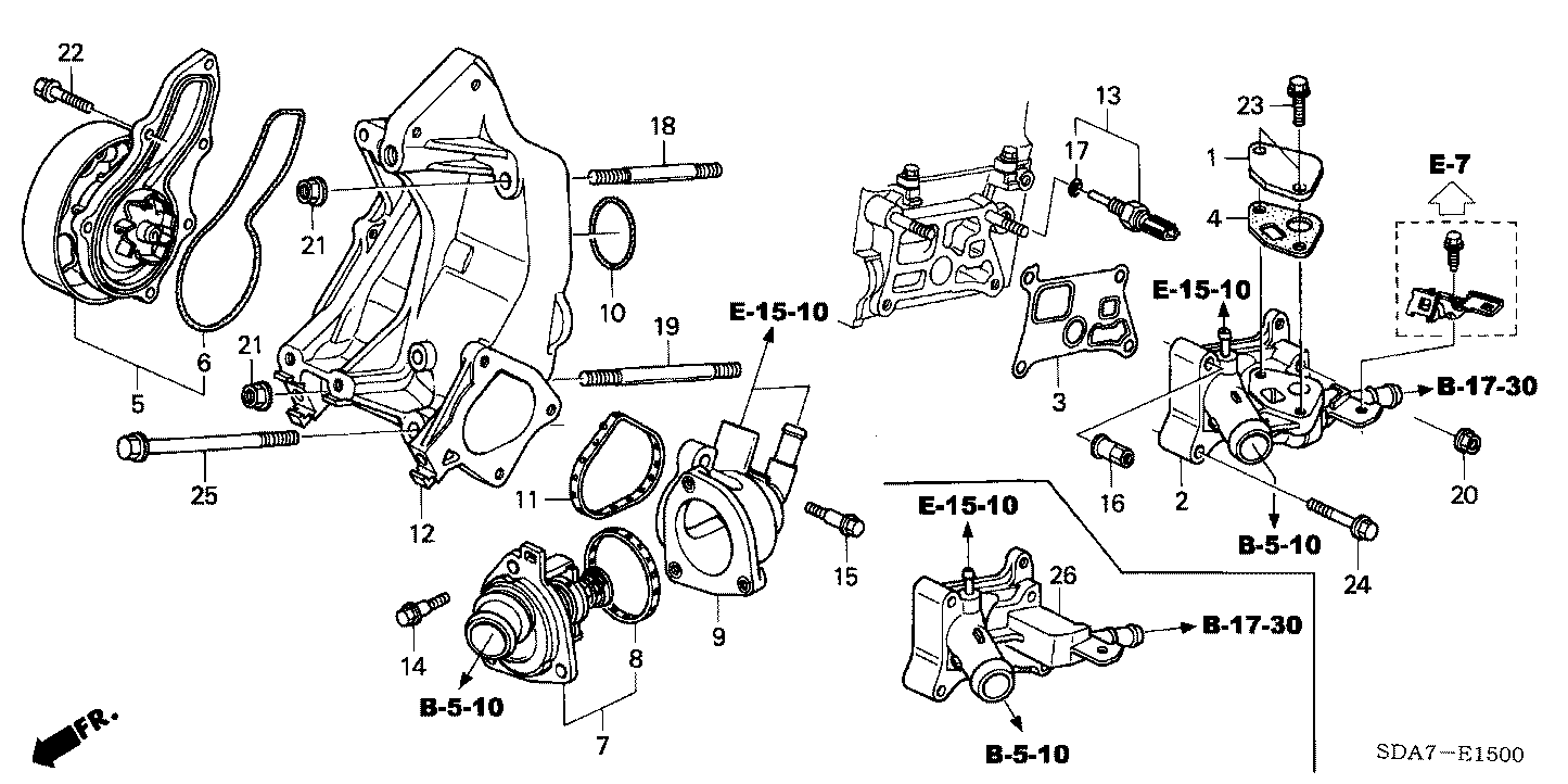Honda 19301-RAA-A02  Genuine  Thermostat Assembly