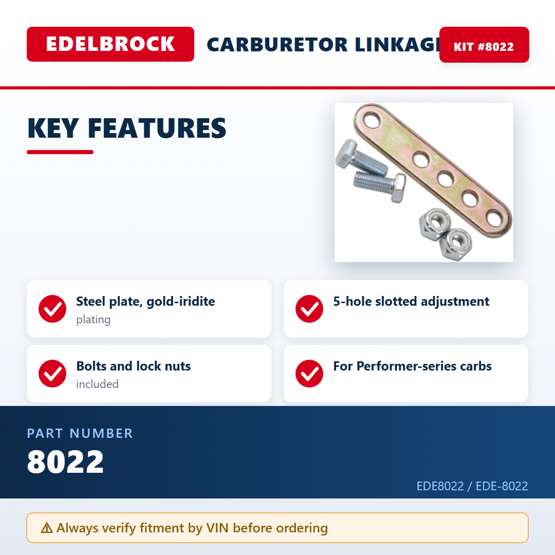 Edelbrock 8022 — key features infographic