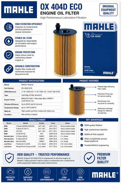 MAHLE Original OX 404D ECO Engine Oil Filter
