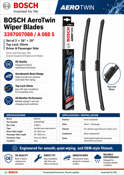 Bosch 3397007088 AeroTwin Wiper Blades