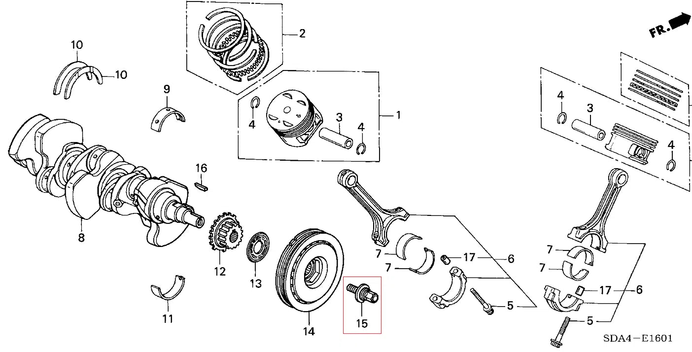 Genuine Honda 90017-RJA-003 Bolt Washer