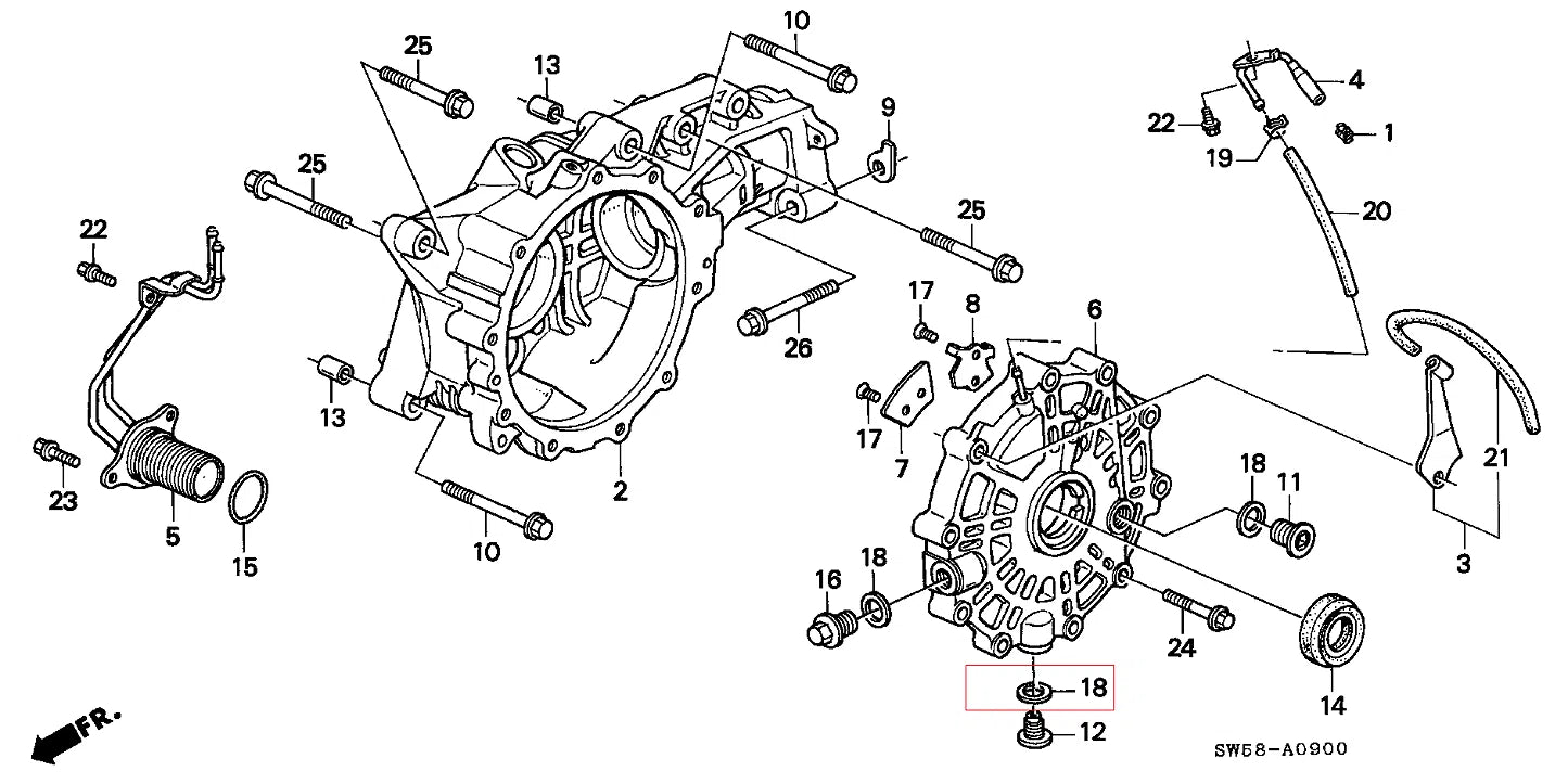 Honda Genuine OEM Rear Differential Drain/Fill Plug Washers (20mm), Bag of 10-94109-20000