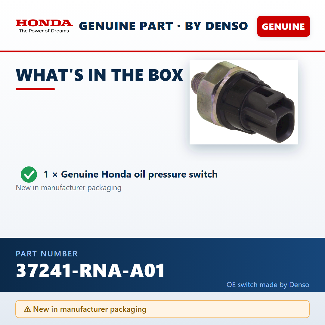 Honda 37241-RNA-A01 — package contents infographic