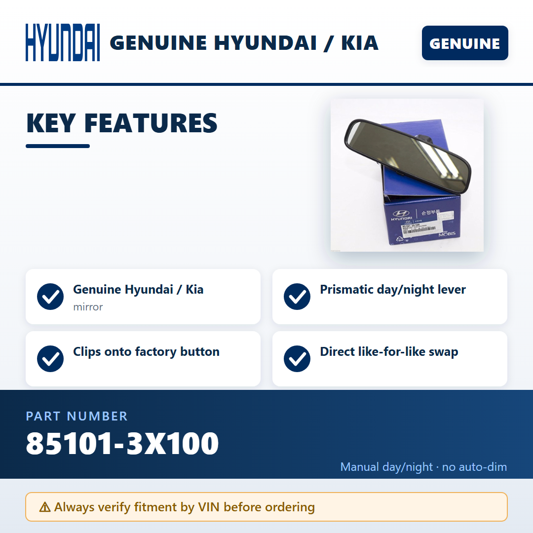 Hyundai 85101-3X100 — key features infographic