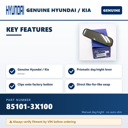 Hyundai 85101-3X100 — key features infographic