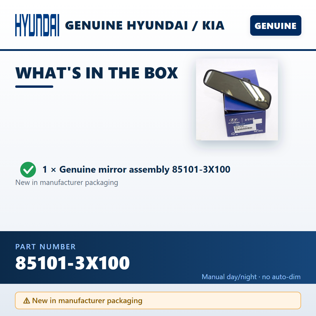Hyundai 85101-3X100 — package contents infographic