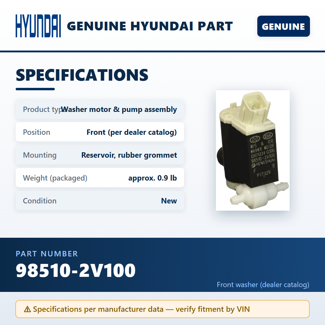 Hyundai 98510-2V100 — specifications infographic