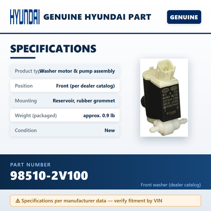 Hyundai 98510-2V100 — specifications infographic