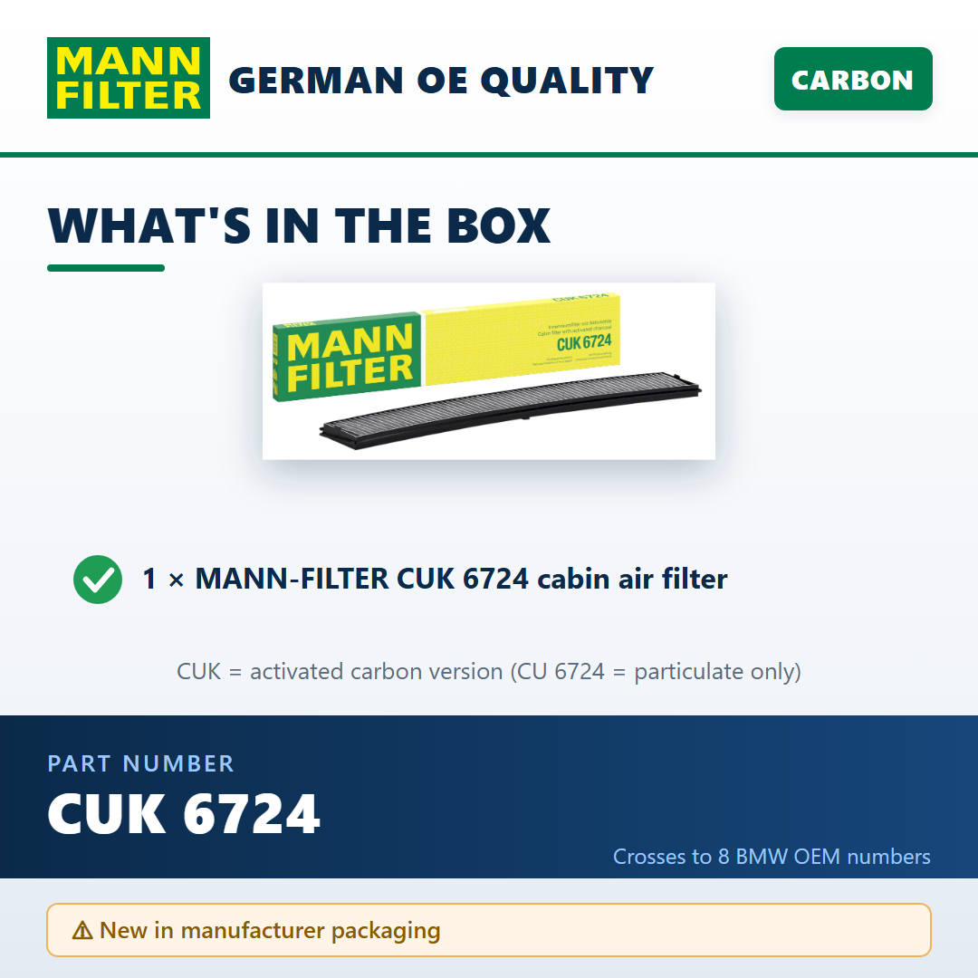 MANN-FILTER CUK 6724 — package contents infographic